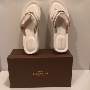Coach Ivory/Khaki Thong Sandals